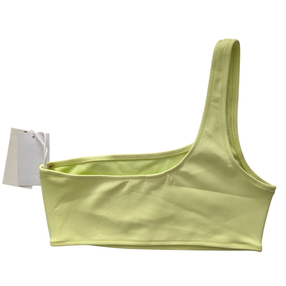 Good American Women’s One Shoulder Scuba Fit Bikini Swim Top - Picture 3 of 6